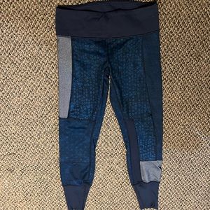 Lululemon navy blue patchwork leggings